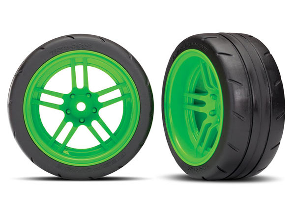 Traxxas 1.9" Green Rear Wheels & Response Tires (2) TRA8374G