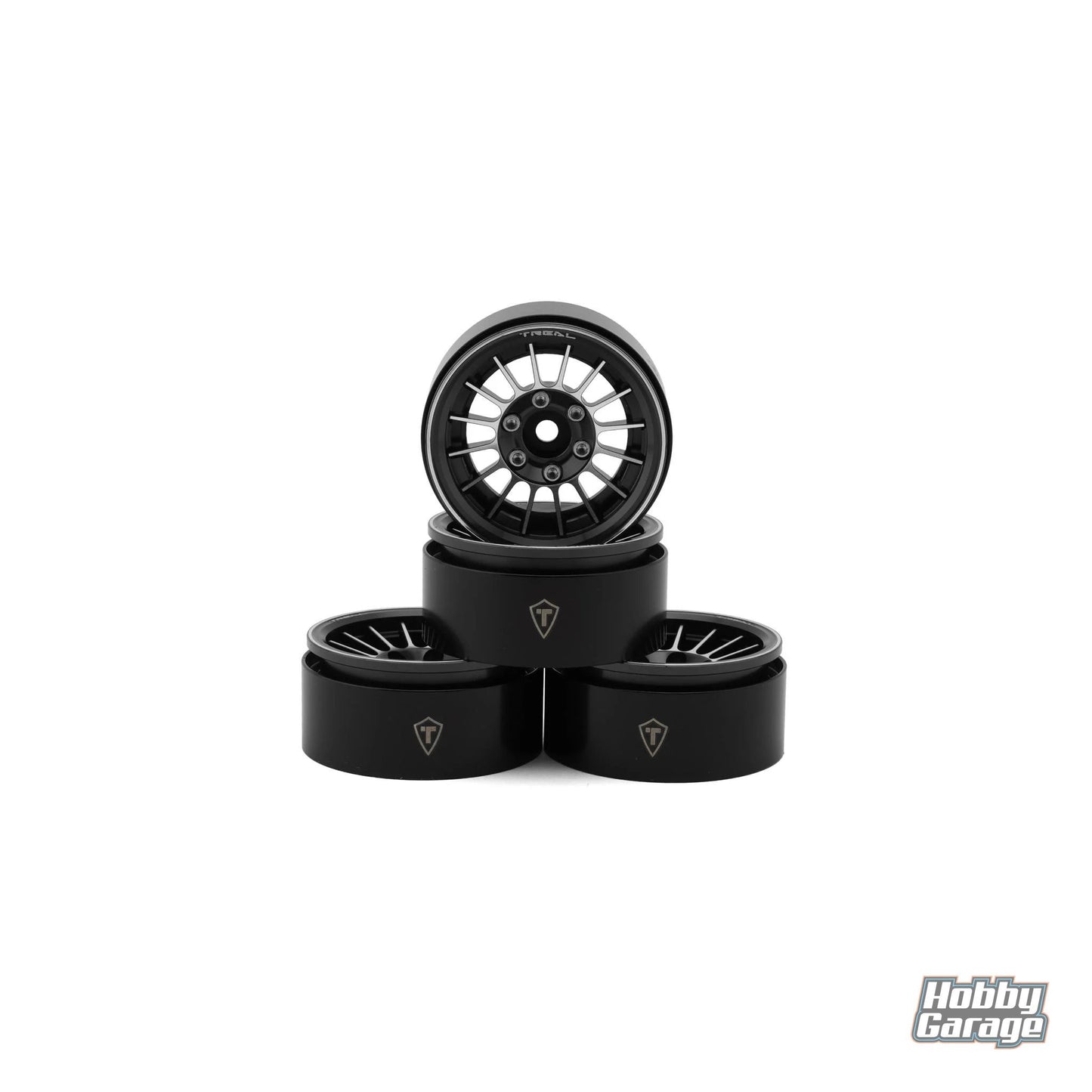 Treal Hobby 1.9" Aluminum Crawler Beadlock Wheels (Black) (4)