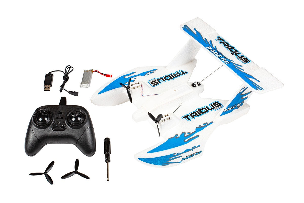 Rage R/C RGR3100 Tribus 250 Electric Powered RTF Amphibious Aircraft; Blue RGR3100