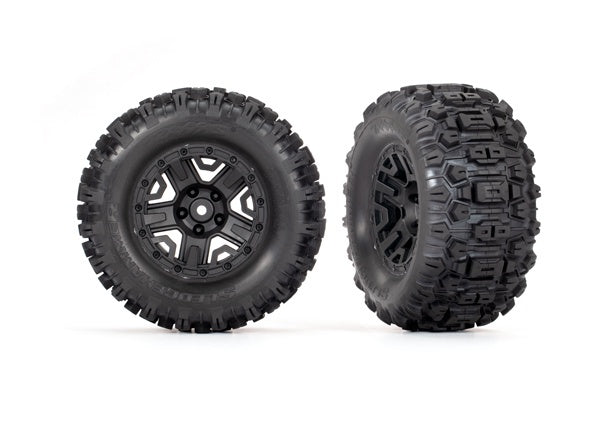 Traxxas 2.8" Black 5-spoke Wheels & Sledgehammer Tires (2) TRA3778