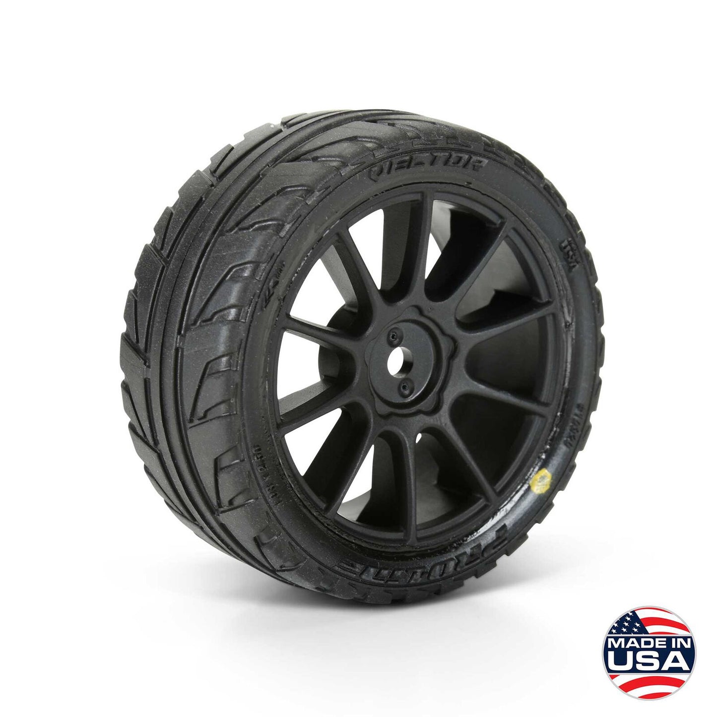 Pro-Line 1/14 Vector Tire Mtd 12mm Black Mach-10 Wheel (4): Arrma Typhon PRO1032010