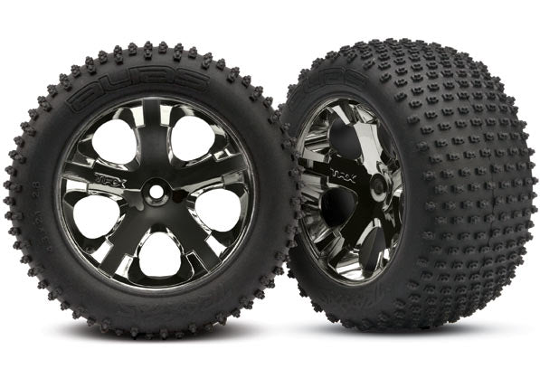 Traxxas All-star 2.8" Black Chrome Wheels & Alias Tires (2) TRA3770A