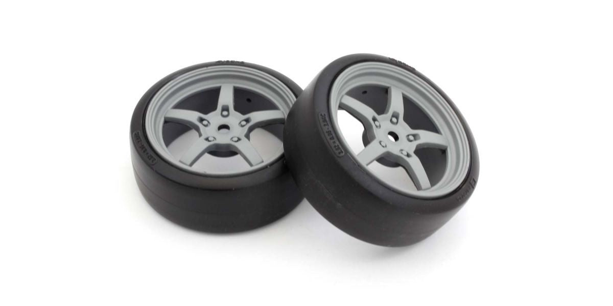 Kyosho Premounted Drift Tire, 5-spoke Racing, for FZ02, 2pcs KYOFATH705GYD