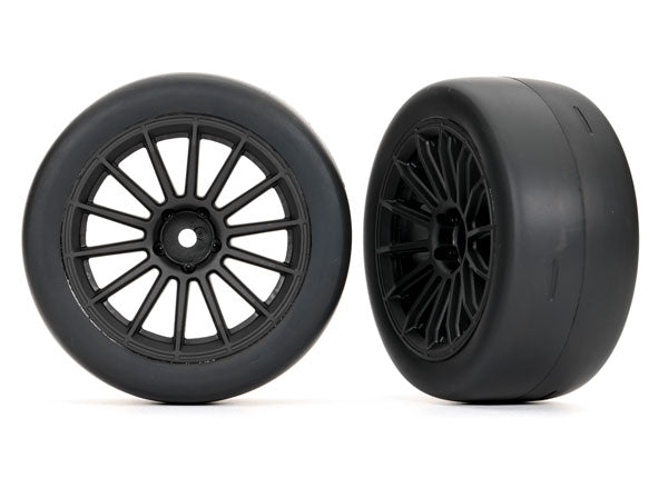 Traxxas 2.0" Black Front Wheels & Response Tires (2) TRA9374
