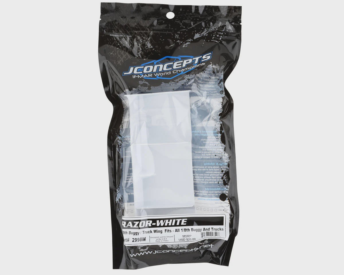 JConcepts Razor 1/8 Off Road Wing (White) JCO2998W