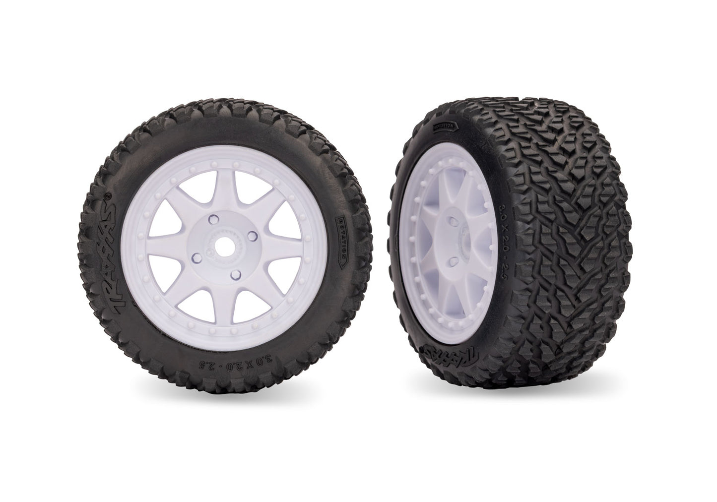 Traxxas White Front Mini Rally Wheels w/ Hard Tires (2) TRA10872-WHT