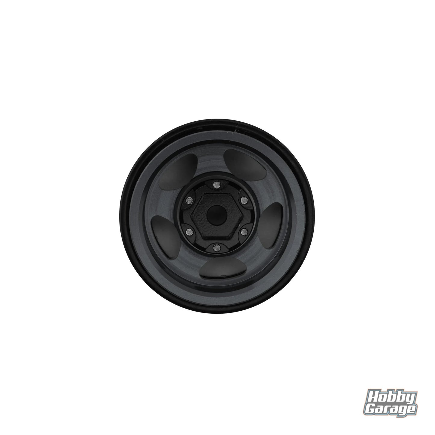 Treal Hobby Type B 1.0" 5-Spoke Beadlock Wheels (Black/Grey) (4) (22.4g)