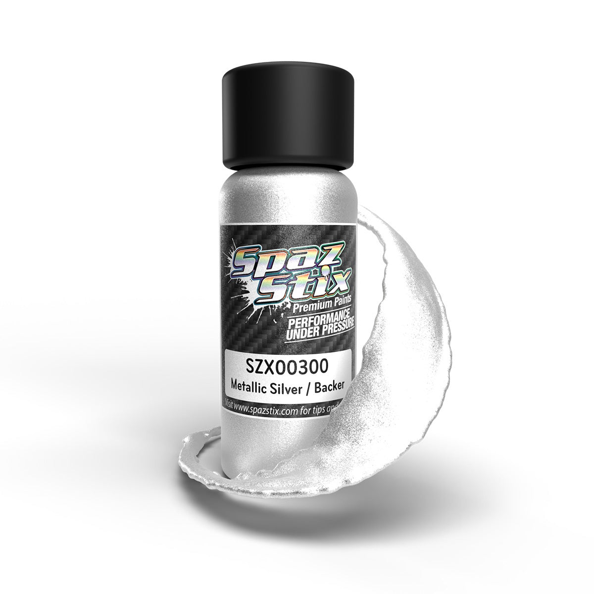 Spaz Stix Metallic Silver/"candy" Backer Airbrush Ready Paint, 2oz SZX00300
