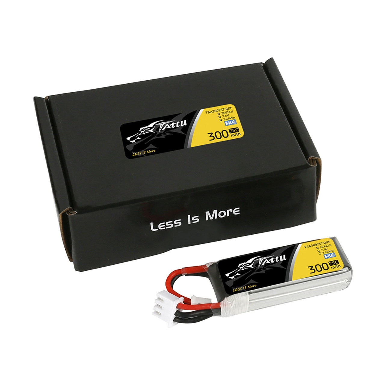 Gens Ace Tattu 300mah 2S 75C 7.6v Lipo Battery Pack w/ Jst-phr Plug TAA3002S75JST