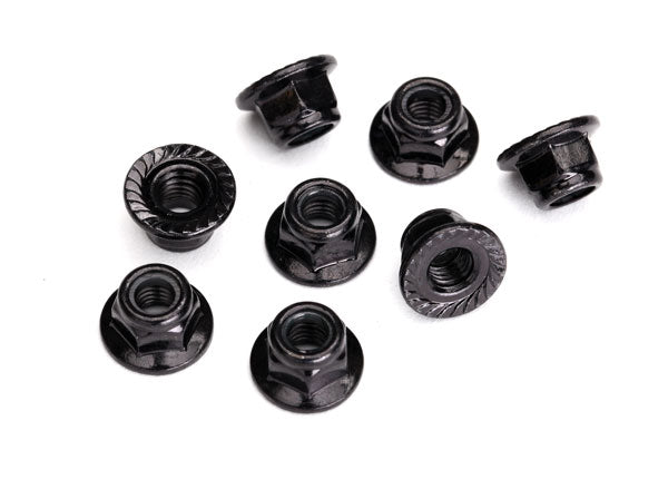 Traxxas 5 mm Black Flanged Serrated Steel Lock Nuts (10) TRA8447