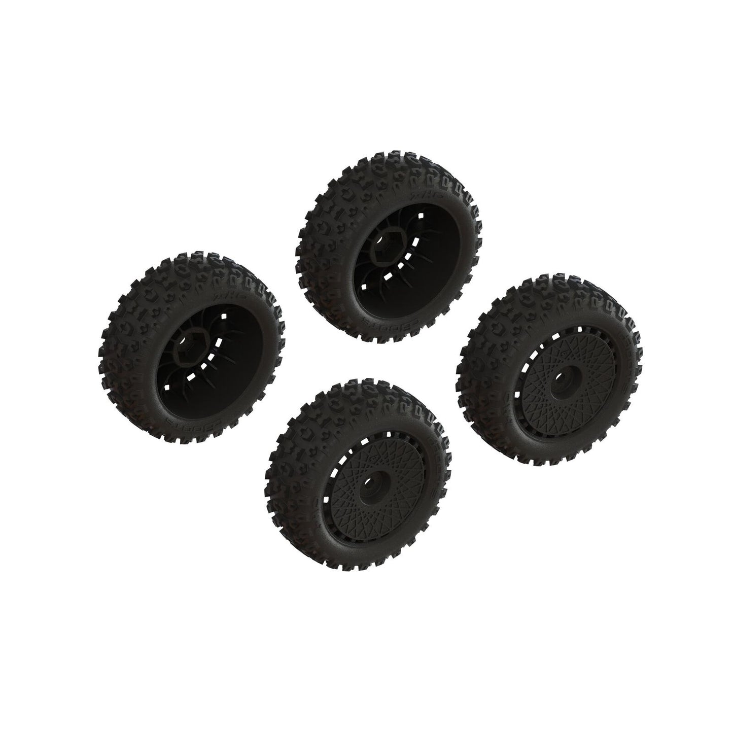 ARRMA Dboots '2-ho' Tire Set Glued (Black) (2 Pairs) ARA550114