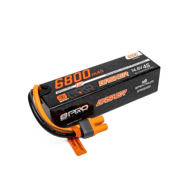 Spektrum Accessories 14.8V 6800mAh 4S 120C Smart G2 Pro Basher LiPo Battery: IC5 SPMXB4S68