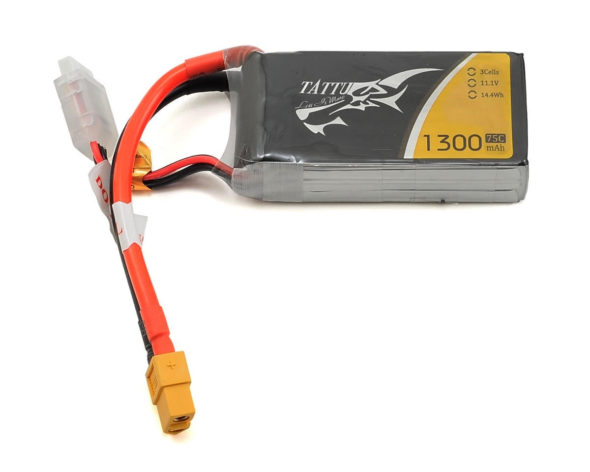 Tattu 3S Lipo Battery 75C (11.1v/1300mah) TAT-75C-1300-3S1P-XT60