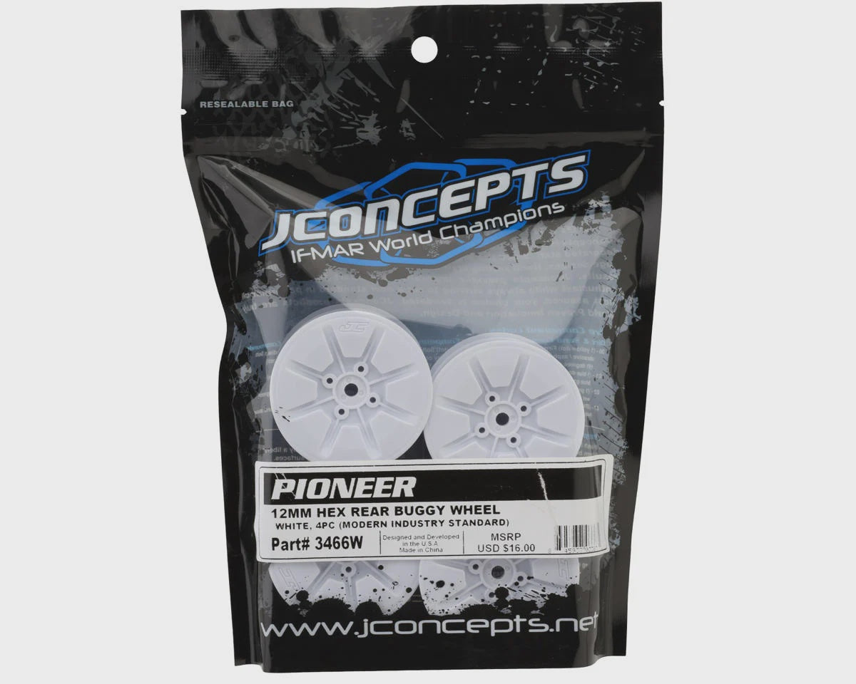JConcepts Pioneer 2.2 Rear Buggy Wheels (White) (4) JCO3466W