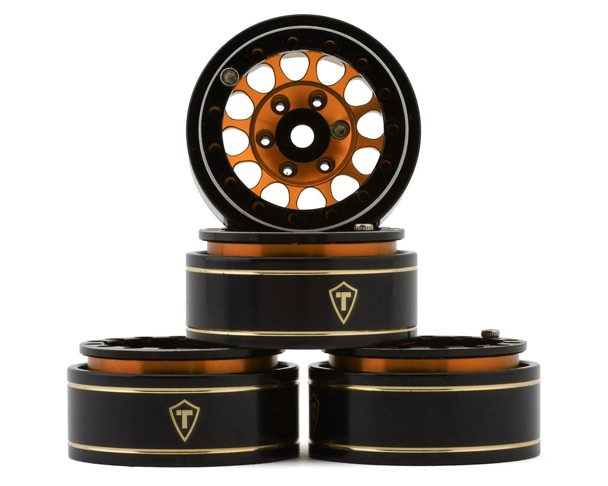 Treal Hobby Type I 1.0" Classic 12-spoke Beadlock Wheels (Orange) (4) TLHTSCX24-244