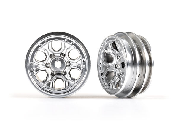 Traxxas 1.0" Satin Chrome Wheels (2) TRA9770-SATIN