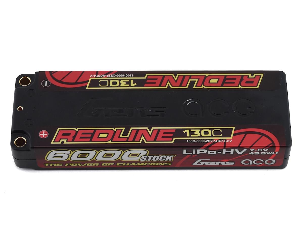 Gens Ace Redline 2S Lihv Lipo Battery 130C W/5mm Bullets (7.6v/6000mah) GEA60002S13L5