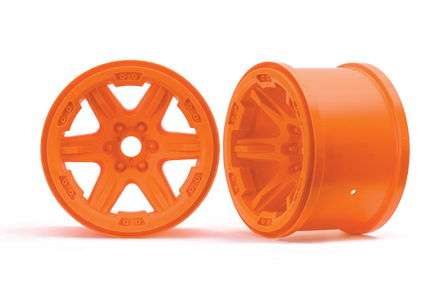 Traxxas 3.8" Orange 6-spoke Wheels (2) TRA8671A