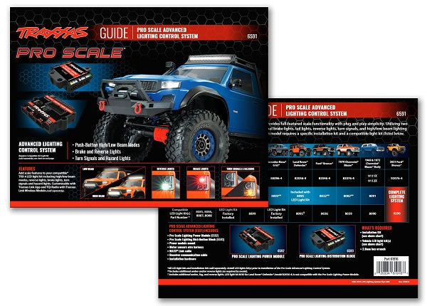 Traxxas Pro Scale Lighting Reference Sheet TRA61916
