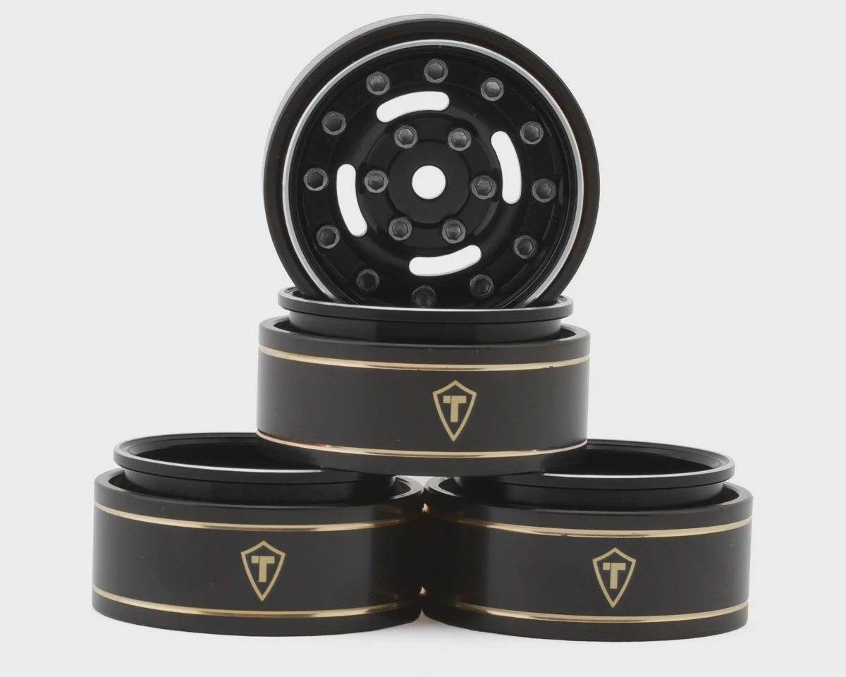 Treal Hobby Type F 1.0" Deep Dish Beadlock Wheels (Black) (4) (22.7g) X003Z3FRT9
