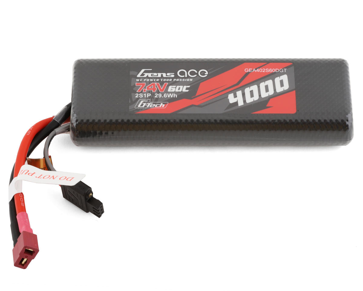 Gens Ace 2S G-tech Smart Lipo Battery 60C (7.4v/4000mah) W/t-style GEA402S60DGT