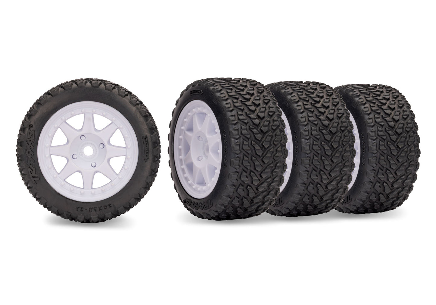 Traxxas White Mini Rally Wheels w/ Rally Tires (4) TRA10874