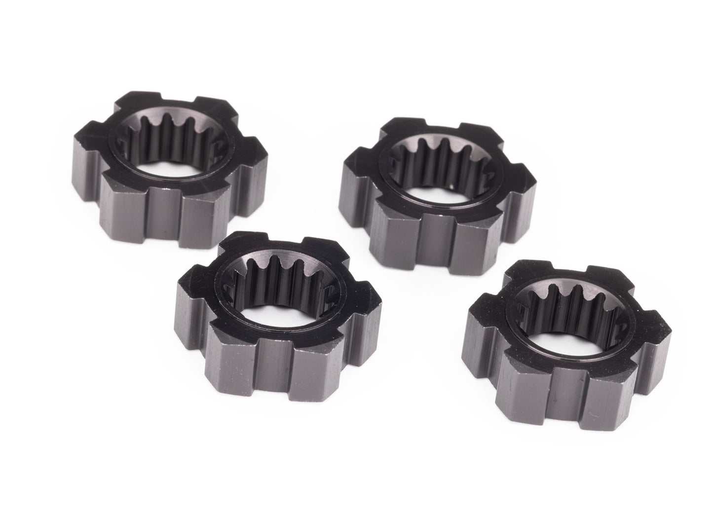 Traxxas 24mm Gray Aluminum Splined Hex Wheel Hubs (4) TRA7756-GRAY