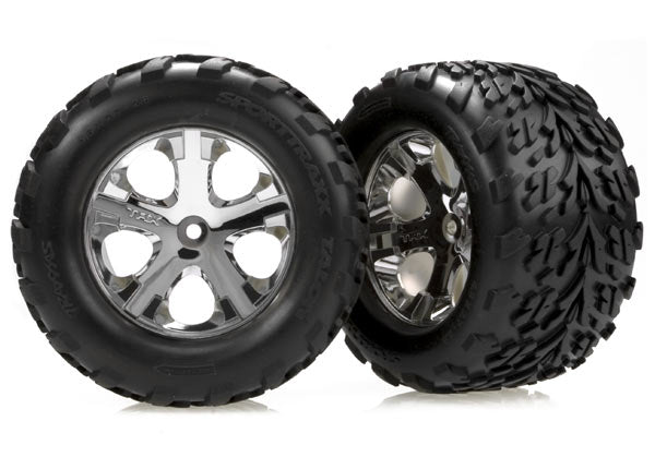 Traxxas All-star 2.8" Chrome Wheels & Talon Tires (2) TRA3669