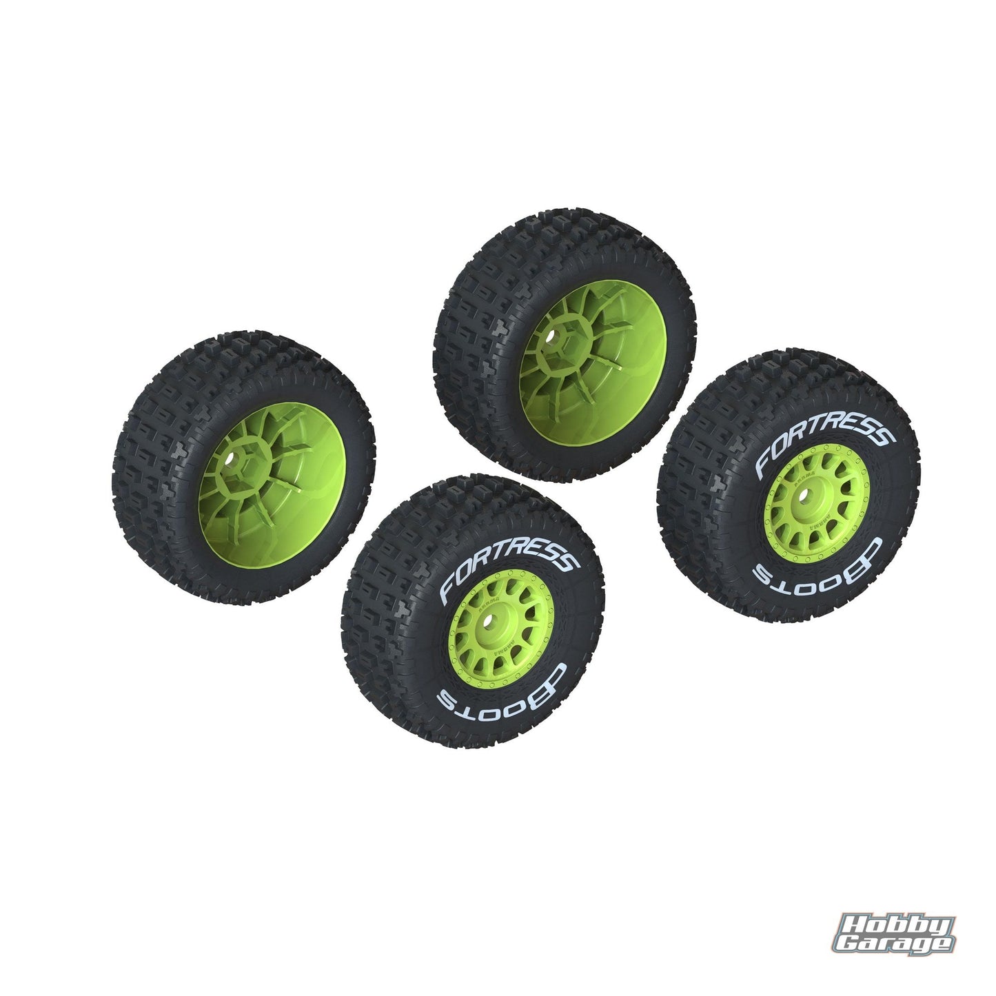 ARRMA dBoots 'FORTRESS' Tire Set Glued (Yellow) (2 Pairs) ARA550115