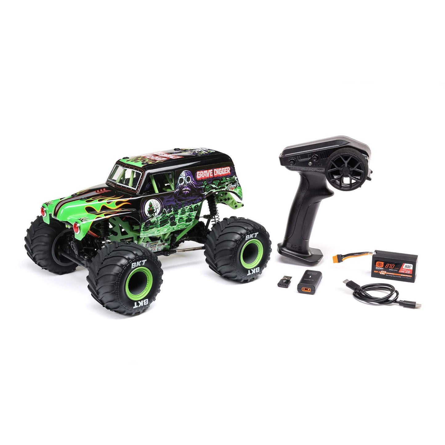 Losi 1/18 Mini LMT Grave Digger 2S 4x4 RTR Monster Truck (Battery & Charger LOS01026T1