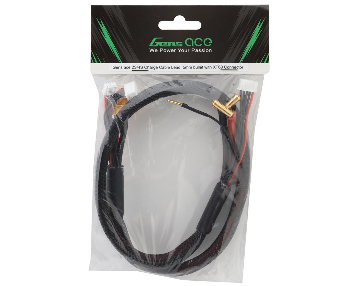 Gens Ace 2S/4S Charge Cable: 5mm Bullet w/ XT60 Connector GEAC004