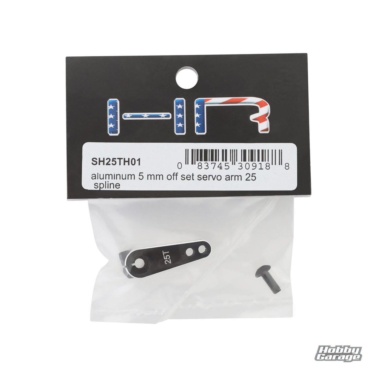 Hot Racing Aluminum 5mm Offset Servo Horn (Black) HRASH25TH01