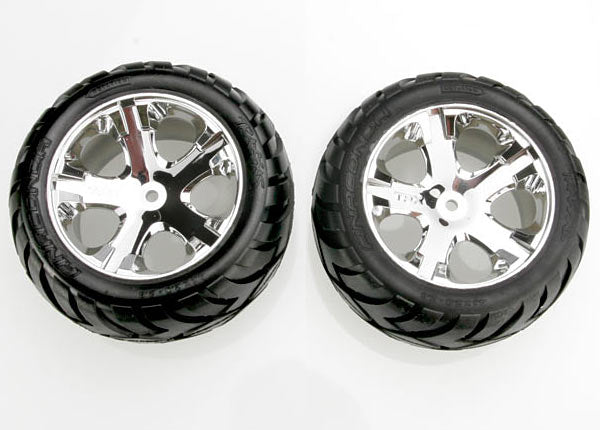 Traxxas All-star 2.8" Chrome Wheels & Anaconda Tires (2) TRA3773
