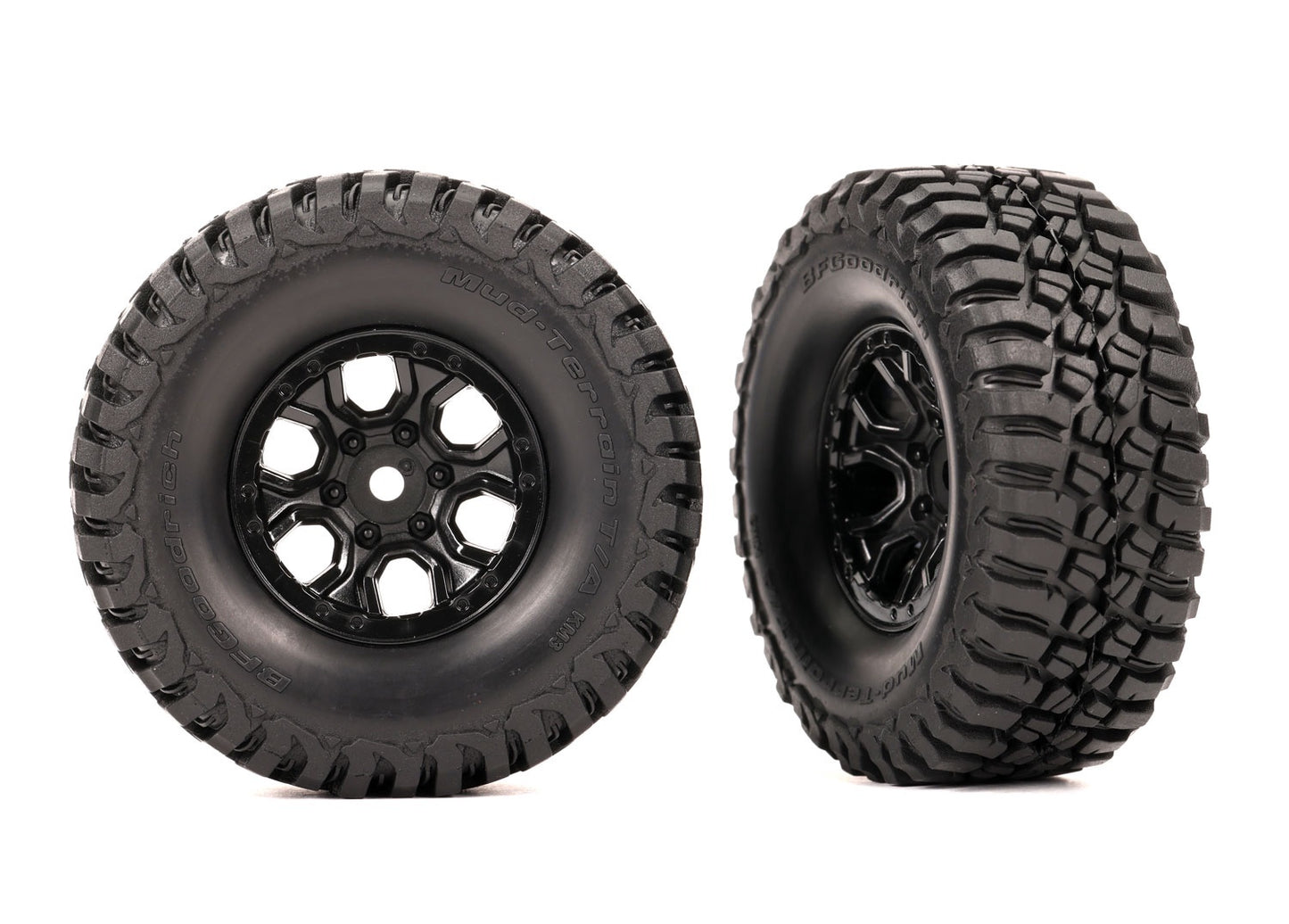 Traxxas 1.0" X 2.4" Black Wheels & Bfg Mud-terrain Tires (2) TRA9774