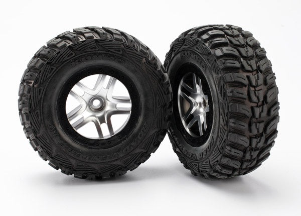 Traxxas SCT Satin Chrome & Black Wheels & S1 Kumho Tires (2) TRA5882R