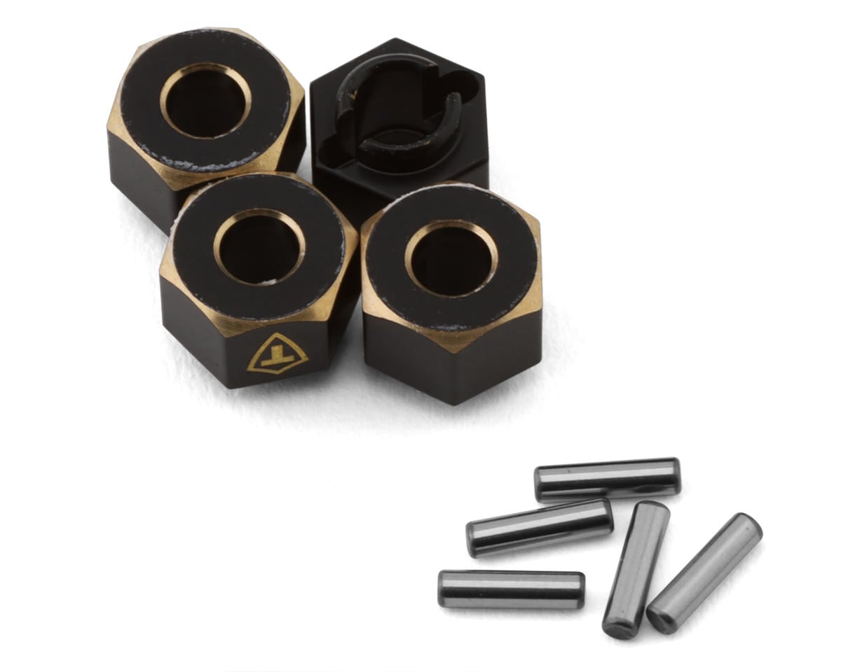 Treal Hobby Extended Brass Wheel Hub Hex for Traxxas TRX-4M (Black) (4) TLHTTRX-4M-01