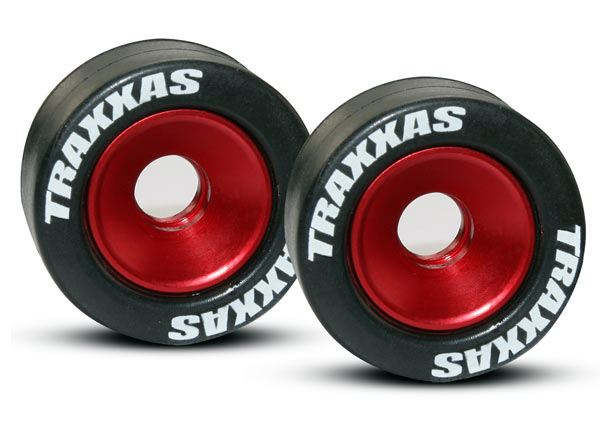 Traxxas Red Aluminum Wheelie Bar Wheels & Hardware (2) TRA5186