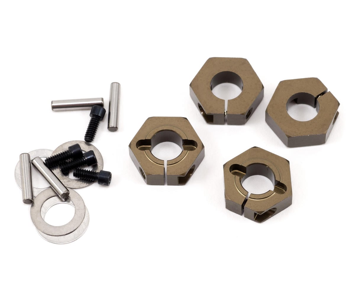 Tekno Wheel Hexes 12mm Aluminum, 4pc: SCT410 TKR5571A
