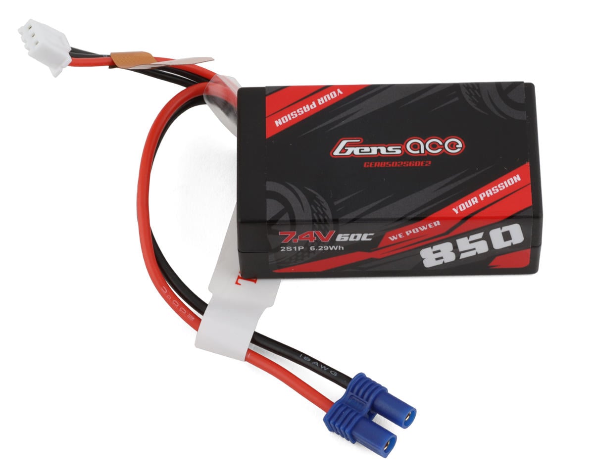 Gens Ace 2S Lipo Battery 60C (7.4v/850mah) GEA8502S60E2