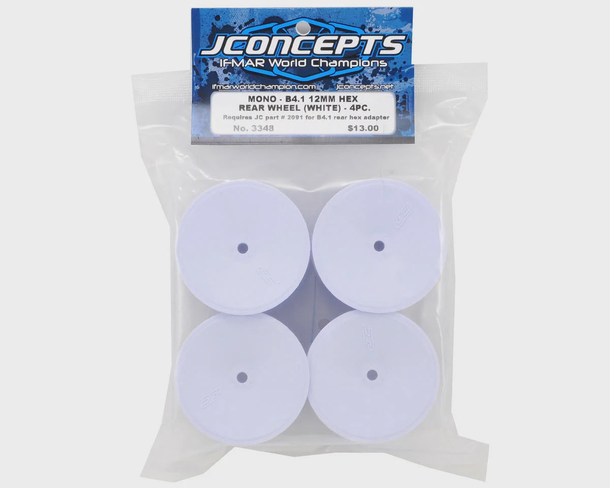 JConcepts 12mm Hex Mono 2.2 Rear Wheels (4) (B6/B74/RB6) (White) JCO3348W