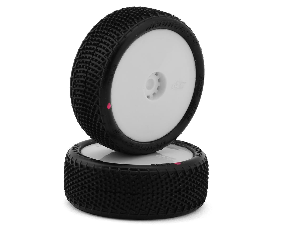 JConcepts Mini-b Fuzz Bite Pre-mounted Front Tires (White) (2) (Pink) JCO4085-1211