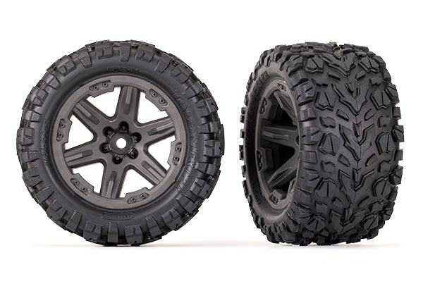 Traxxas Rxt 2.8" Gray Wheels & Talon Ext Tires (2) TRA6763