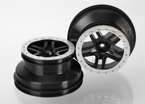 Traxxas Split-spoke Black & Satin Chrome Wheels (2) TRA5884