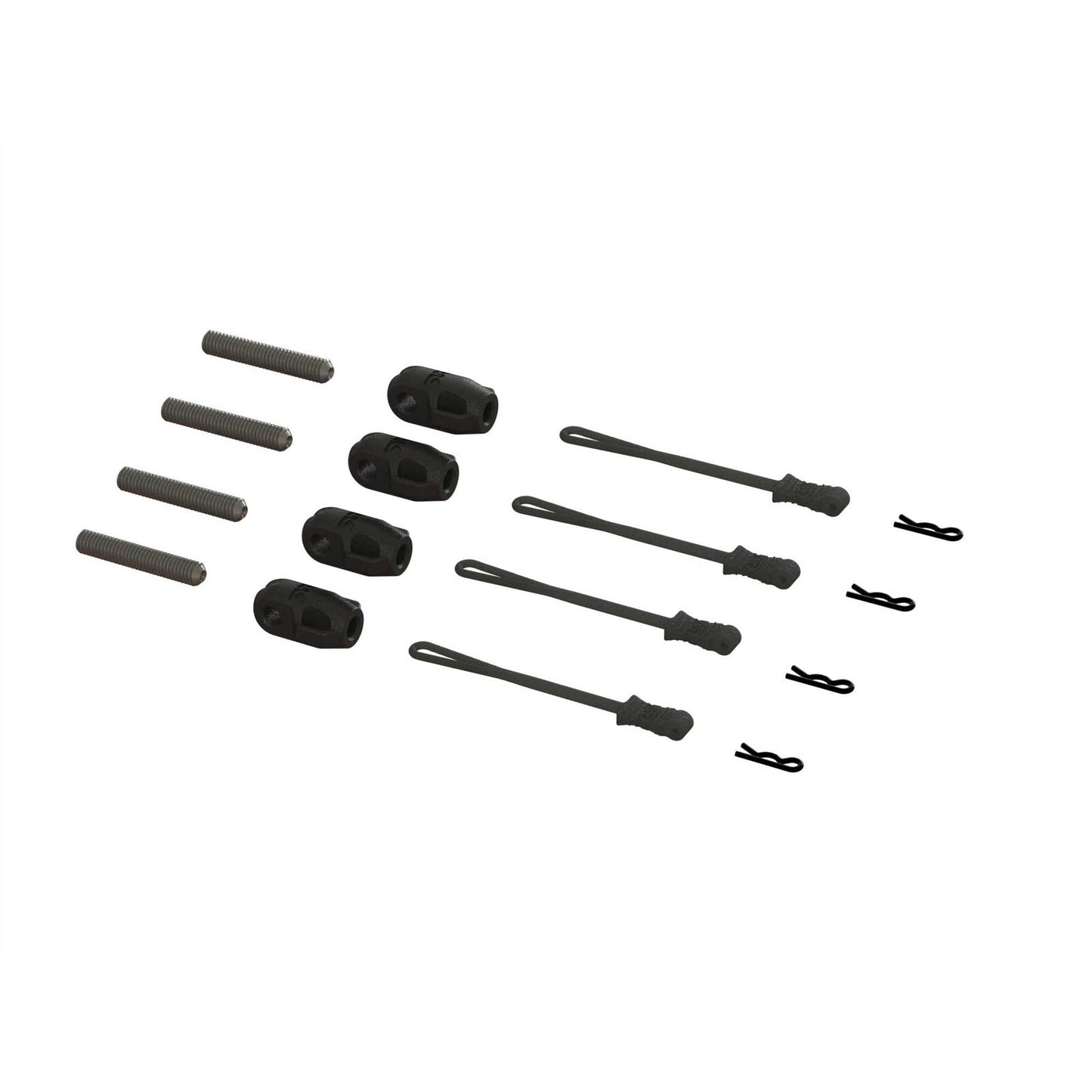 ARRMA Brace Rod Ends w/ Pins & Retainers (4) ARA320477