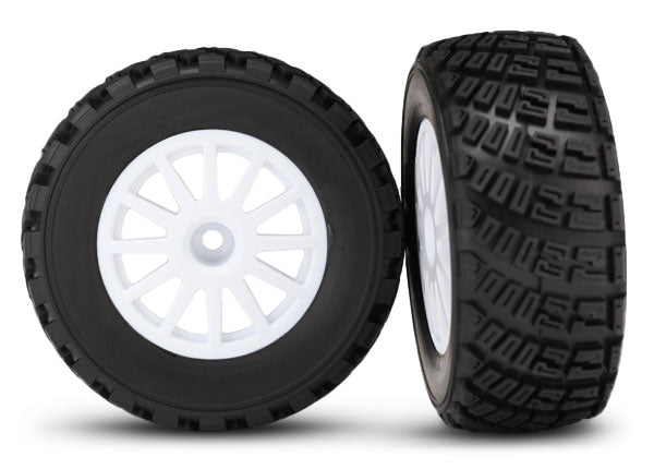 Traxxas White 12-spoke Rally Wheels w/ Rally Tires (2) TRA7473