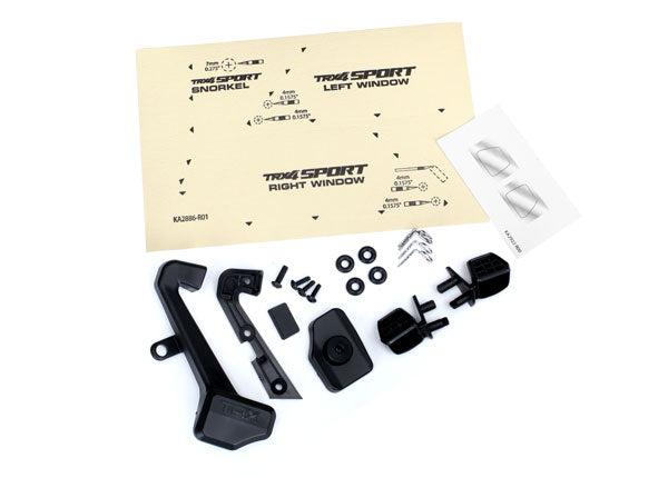 Traxxas TRX-4 Sport Side Mirrors (2) w/ Snorkel & Hardware TRA8119