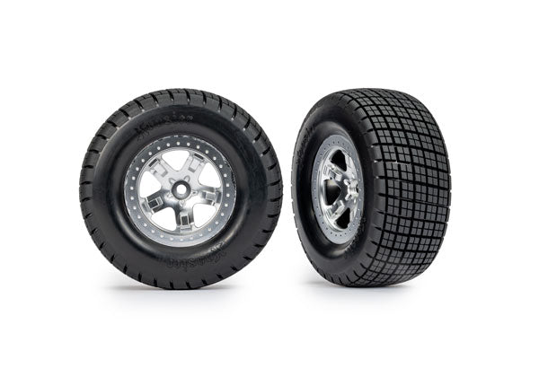 Traxxas Dirt Oval Satin Rear Wheels w/ Hoosier Tires (2) TRA10475