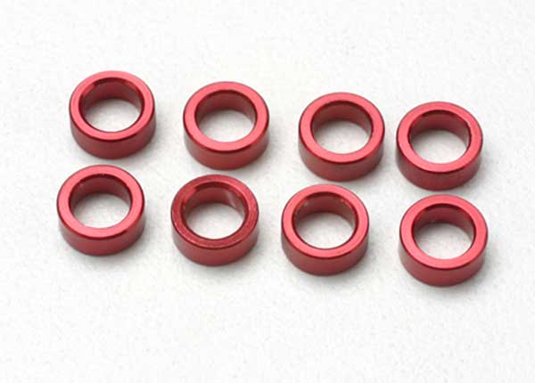 Traxxas Red Aluminum Pushrod Spacers (8) TRA5133