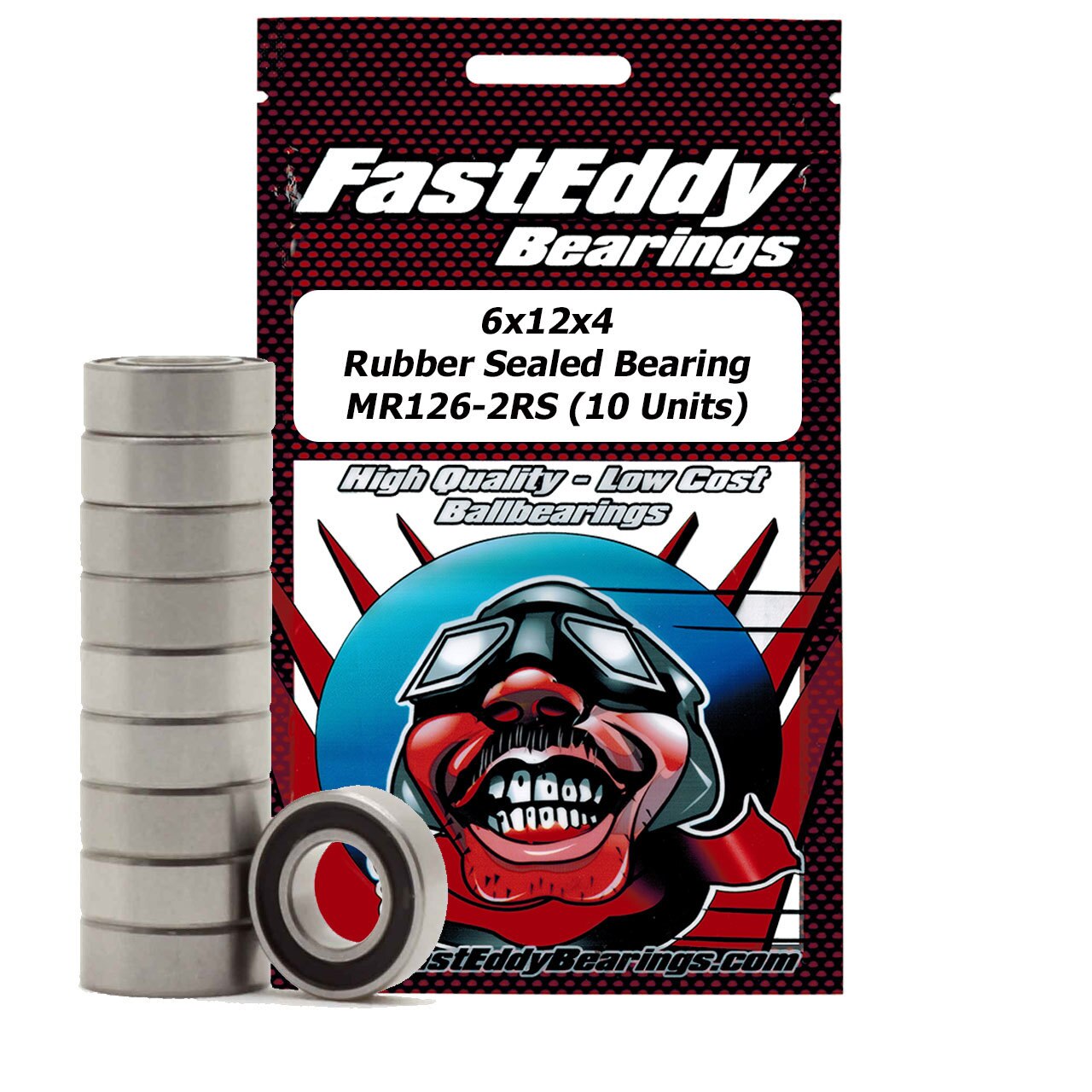 Fast Eddy Bearings Team Fasteddy 6x12x4mm Rubber Sealed Bearing (10) MR126-2RS TFE272