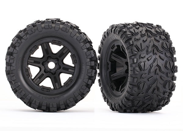 Traxxas 3.8" Orange 6-spoke Wheels w/ Talon Ext Tires (2) TRA8672A